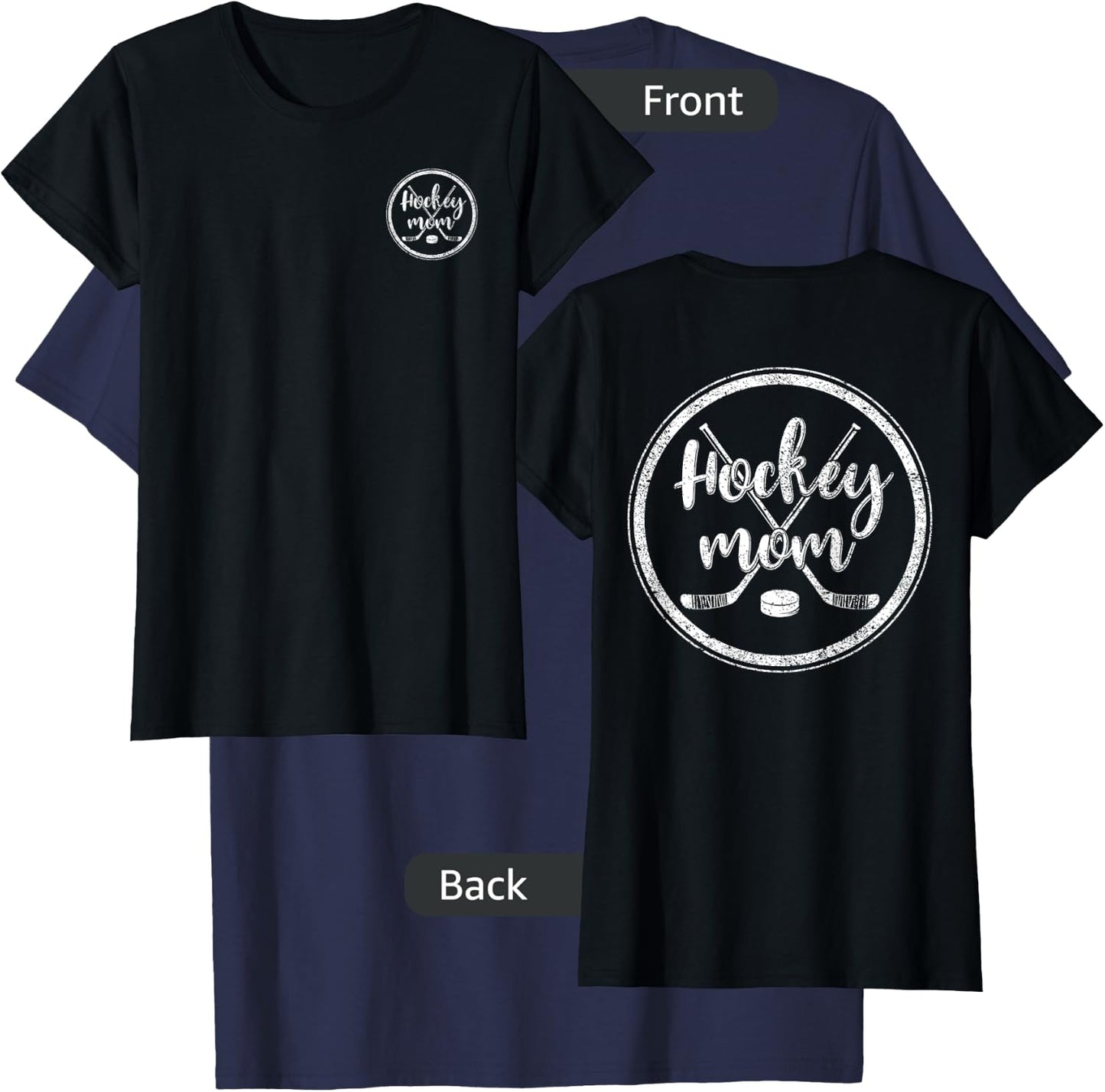 Hockey Mom Winter Sports Ice Hockey Goalie Mommy T-Shirt - T-Shirt | Navy