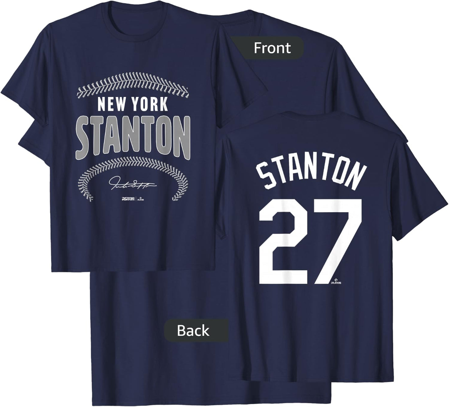Giancarlo Stanton New York Name & Number (Front & Back) T-Shirt - T-Shirt | Navy