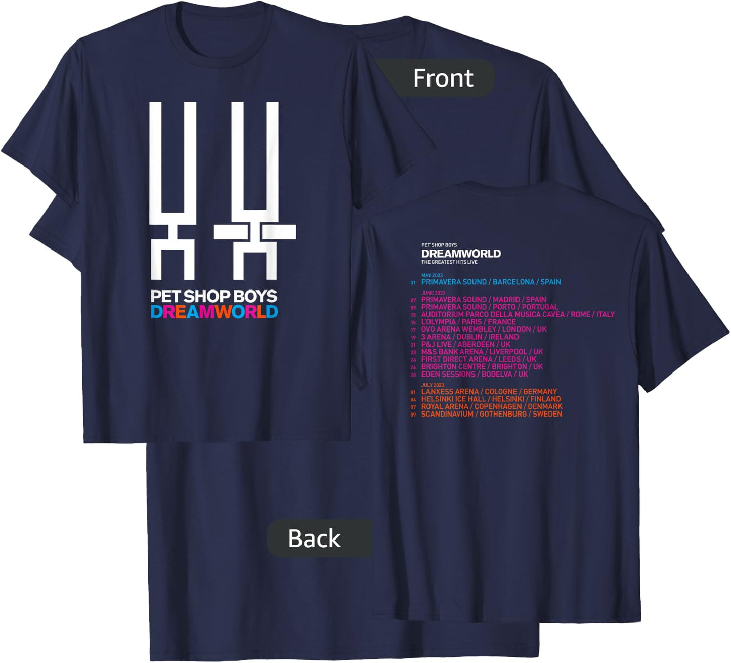 Pet Shop Boys Dreamworld Tour T-Shirt - T-Shirt | Navy