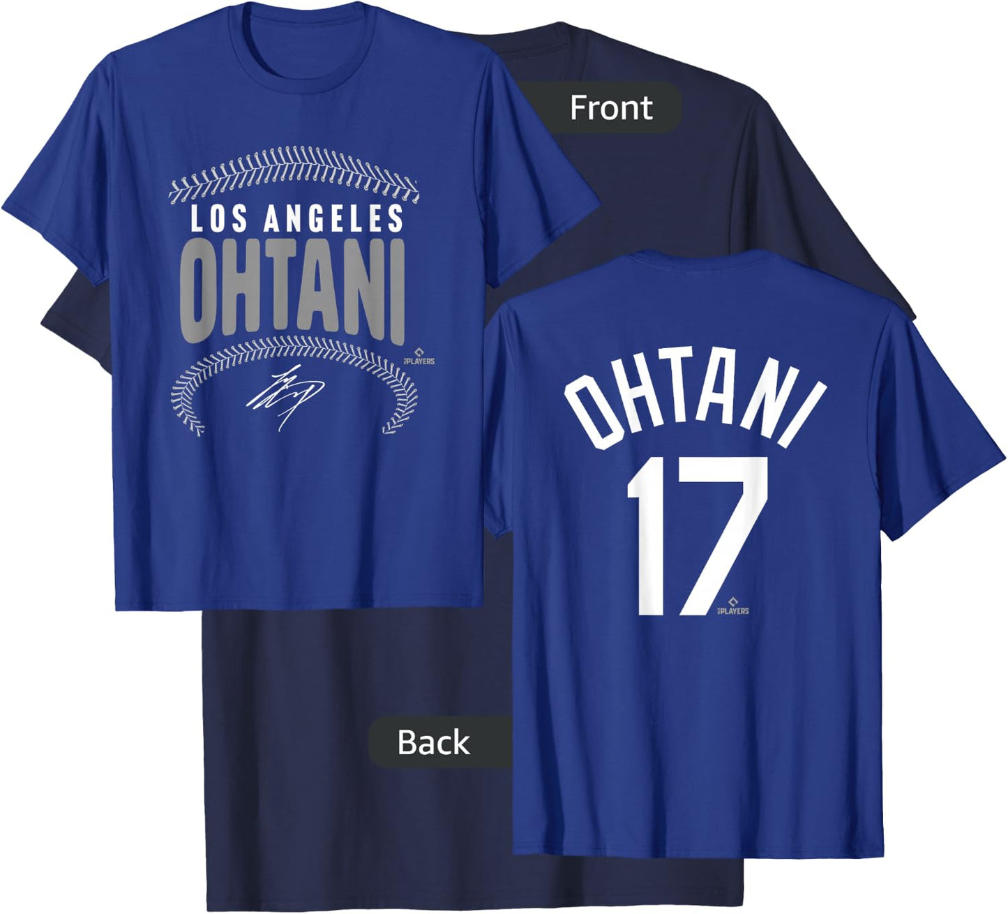Shohei Ohtani Los Angeles Name & Number (Front & Back) MLBPA T-Shirt - T-Shirt | Navy