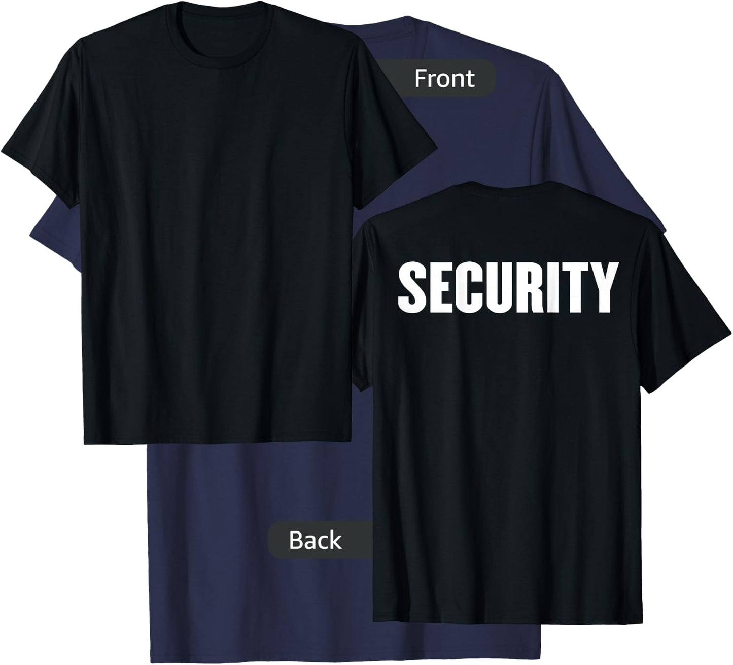 BACK PRINT Security Guard Event Security Officer Security T-Shirt - T-Shirt | Navy