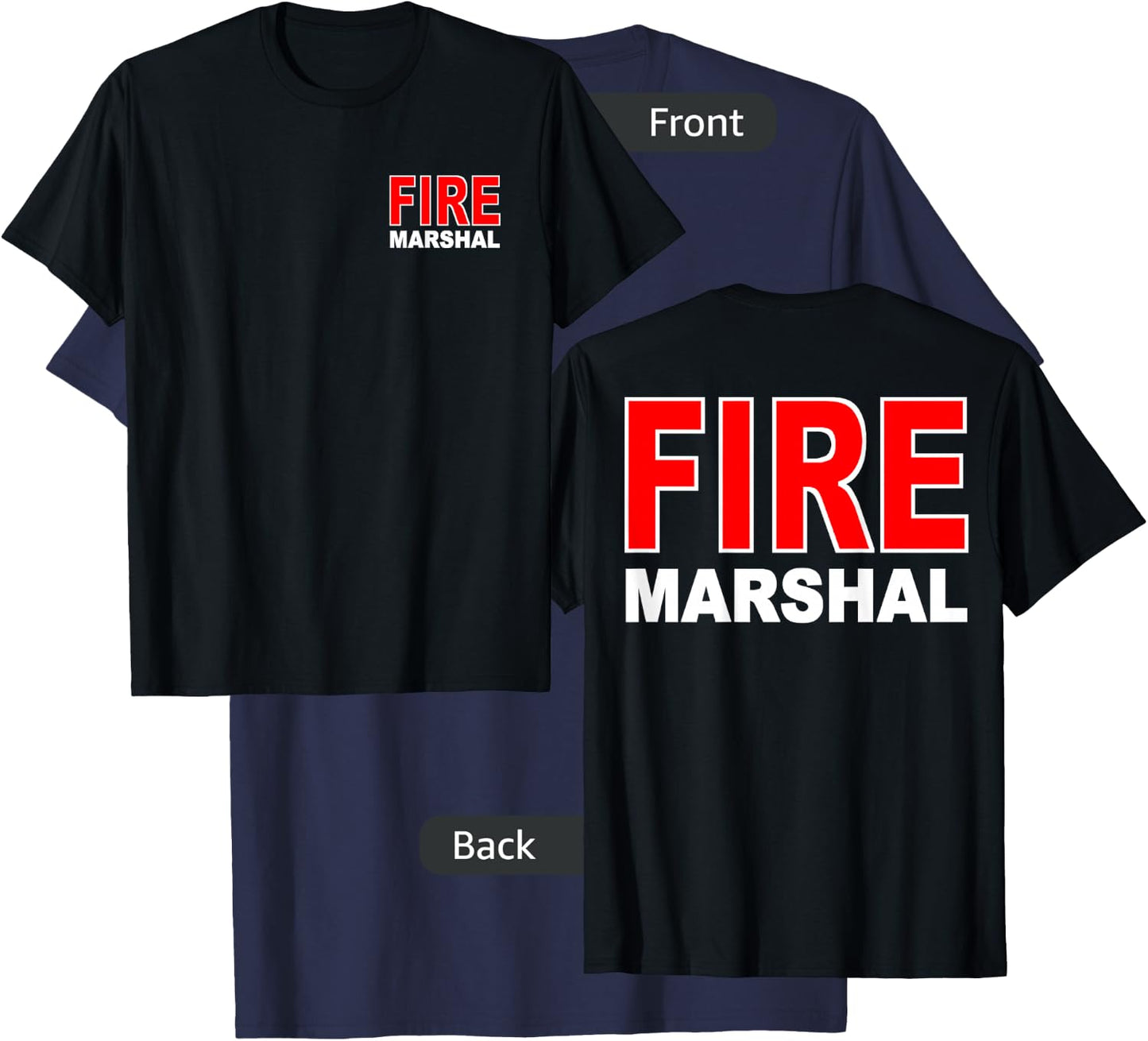 Fire Marshal Investigator Commissioner Firefighter T-Shirt - T-Shirt | Navy