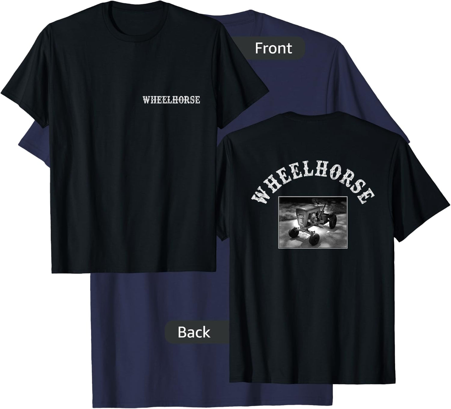 Wheelhorse Brand -Adults Band , Black, Small, Short Sleeve, Classic Fit, Cotton 100% Polyester 0% T-Shirt - T-Shirt | Navy