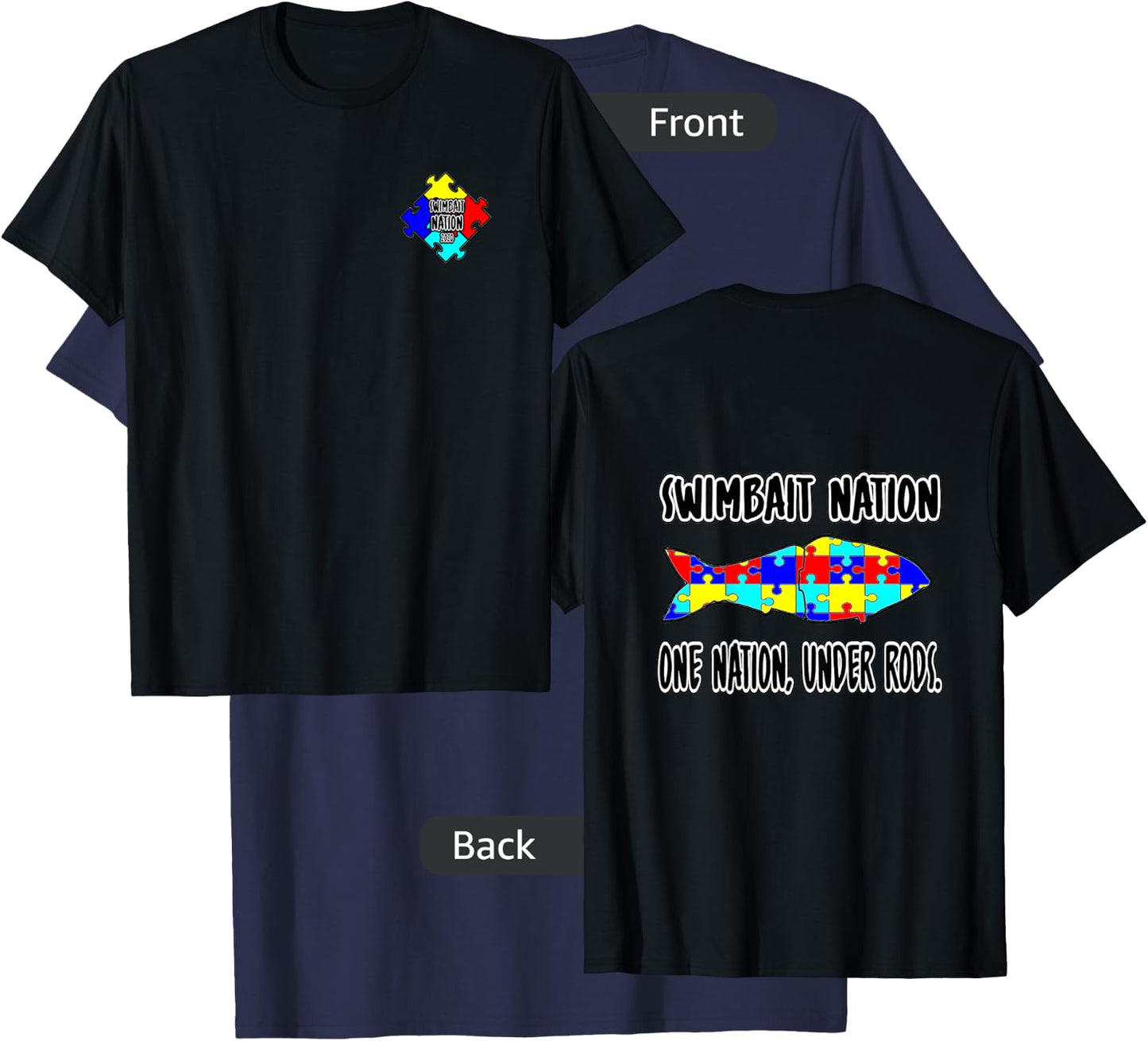Anglers Against Autism T-Shirt - T-Shirt | Navy