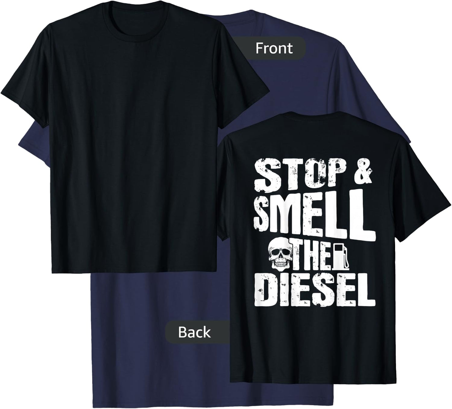 Diesel Mechanic Gifts Design On Back T-Shirt - T-Shirt | Navy