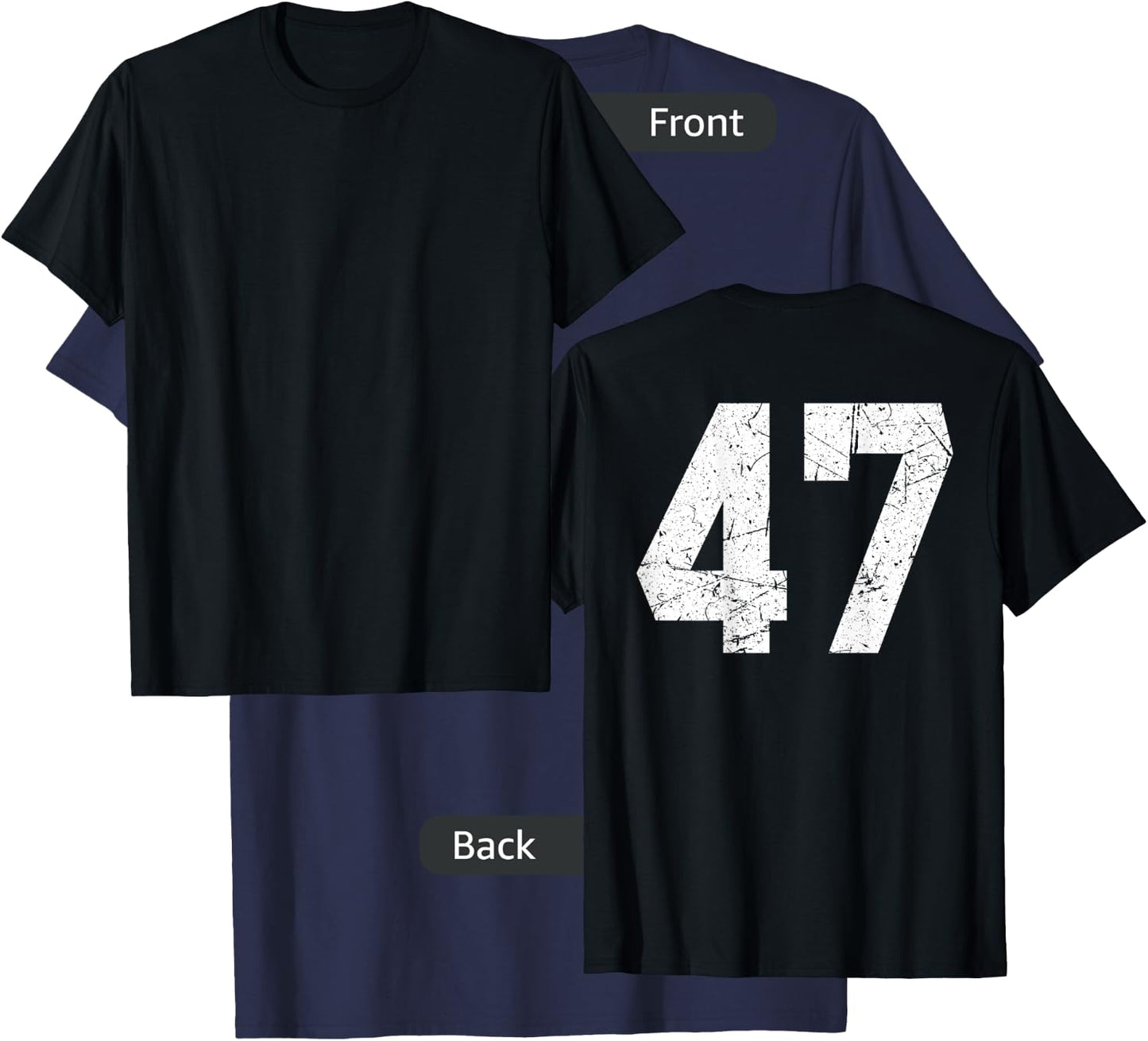 #47 Jersey Uniform Varsity Sports Number, 47th Birthday T-Shirt - T-Shirt | Navy
