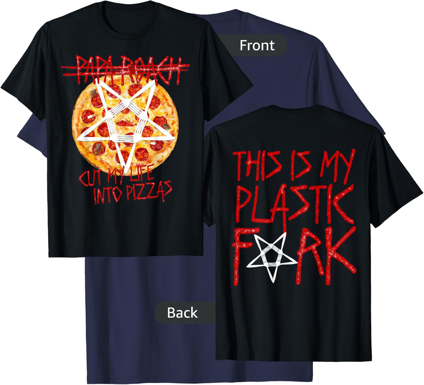 Papa Roach - Official Merchandise -Cut My Life Into Pizzas T-Shirt - T-Shirt | Navy