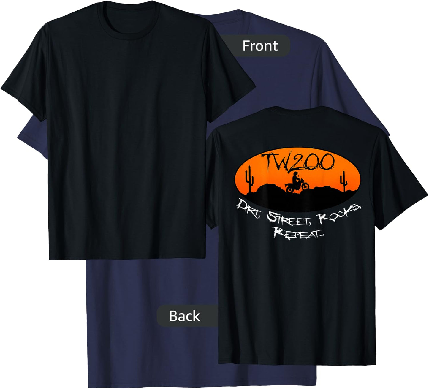 TW200 Trailway Motorcycle Enduro Off-Road T-Shirt - T-Shirt | Navy