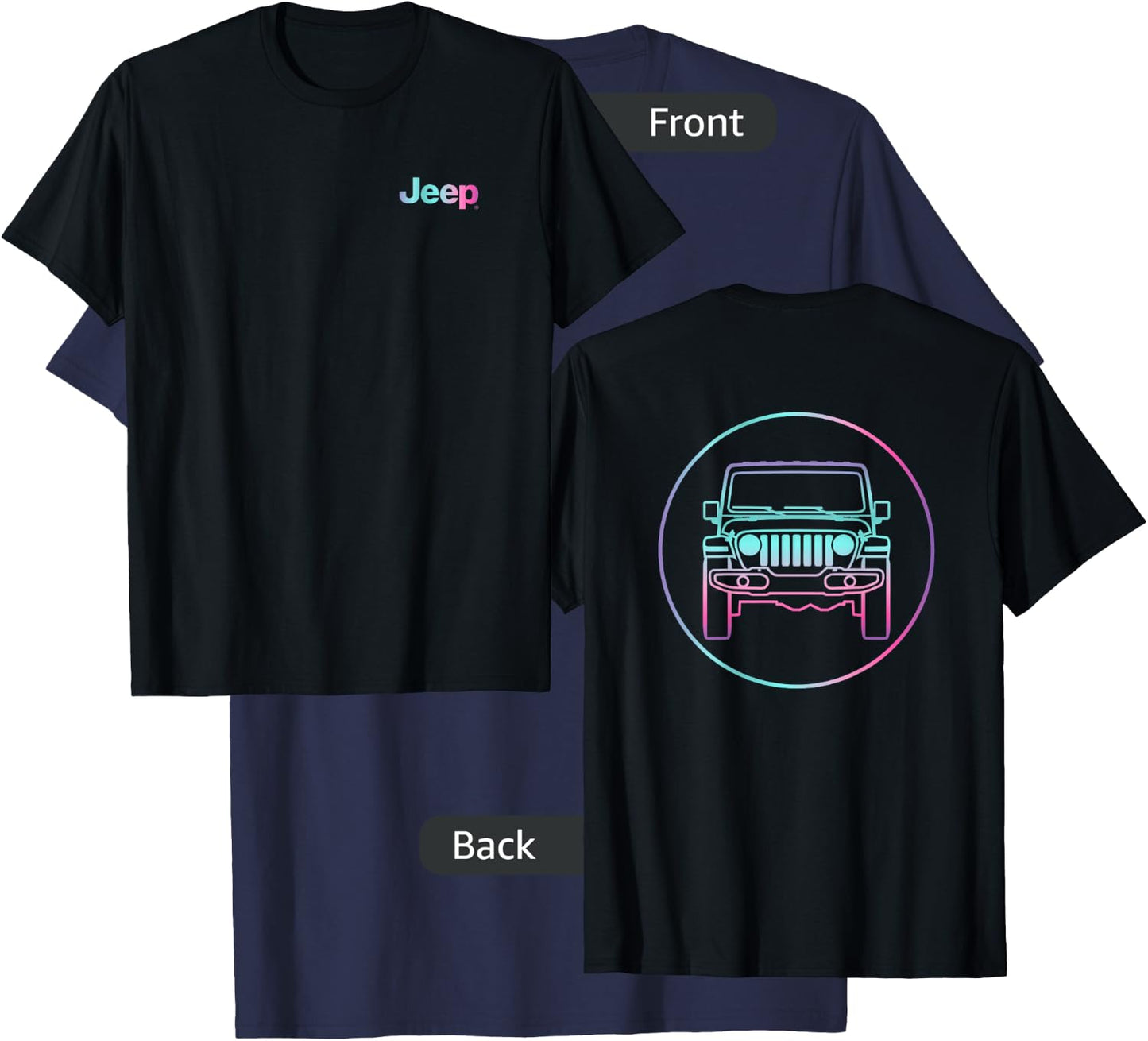 Jeep Rainbow Badge - Officially Licensed T-Shirt - T-Shirt | Navy