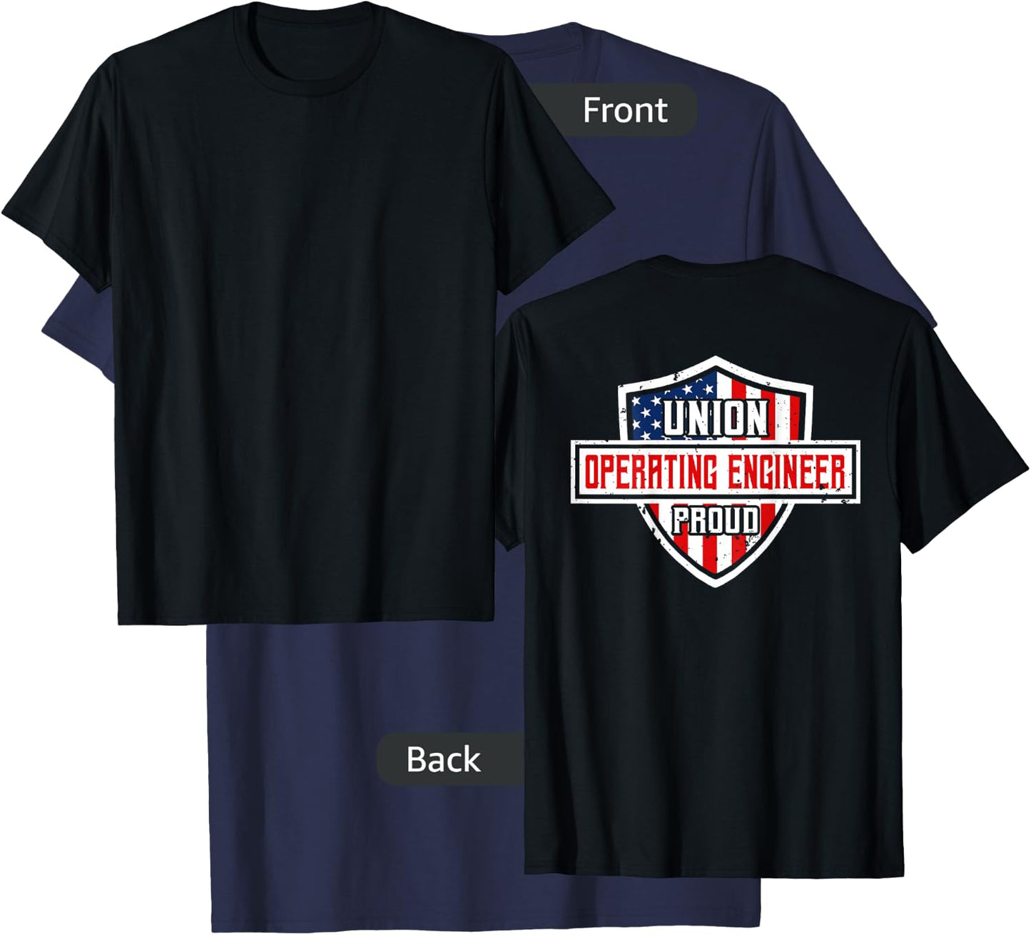 Operating Engineers Design On Back Of Clothing T-Shirt - T-Shirt | Navy