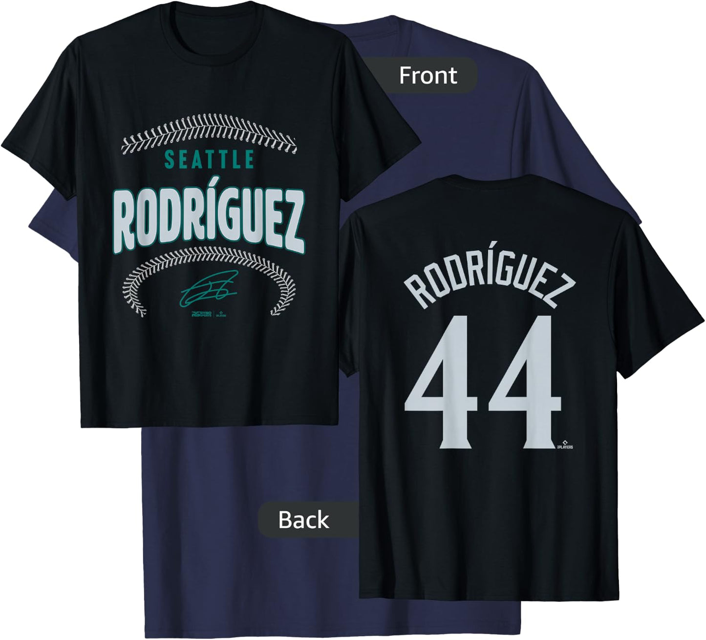 Julio Rodríguez Seattle Baseball Name & Number (Front&Back) T-Shirt - T-Shirt | Navy