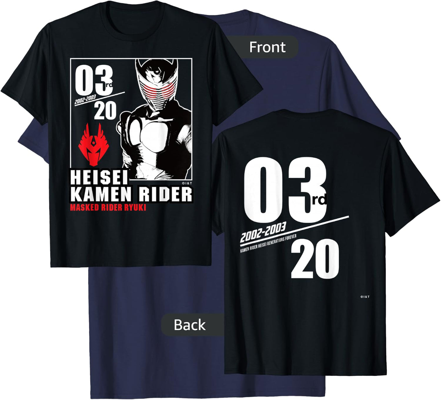 Kamen Rider Ryuki Heisei Rider Anniversary T-Shirt - T-Shirt | Navy