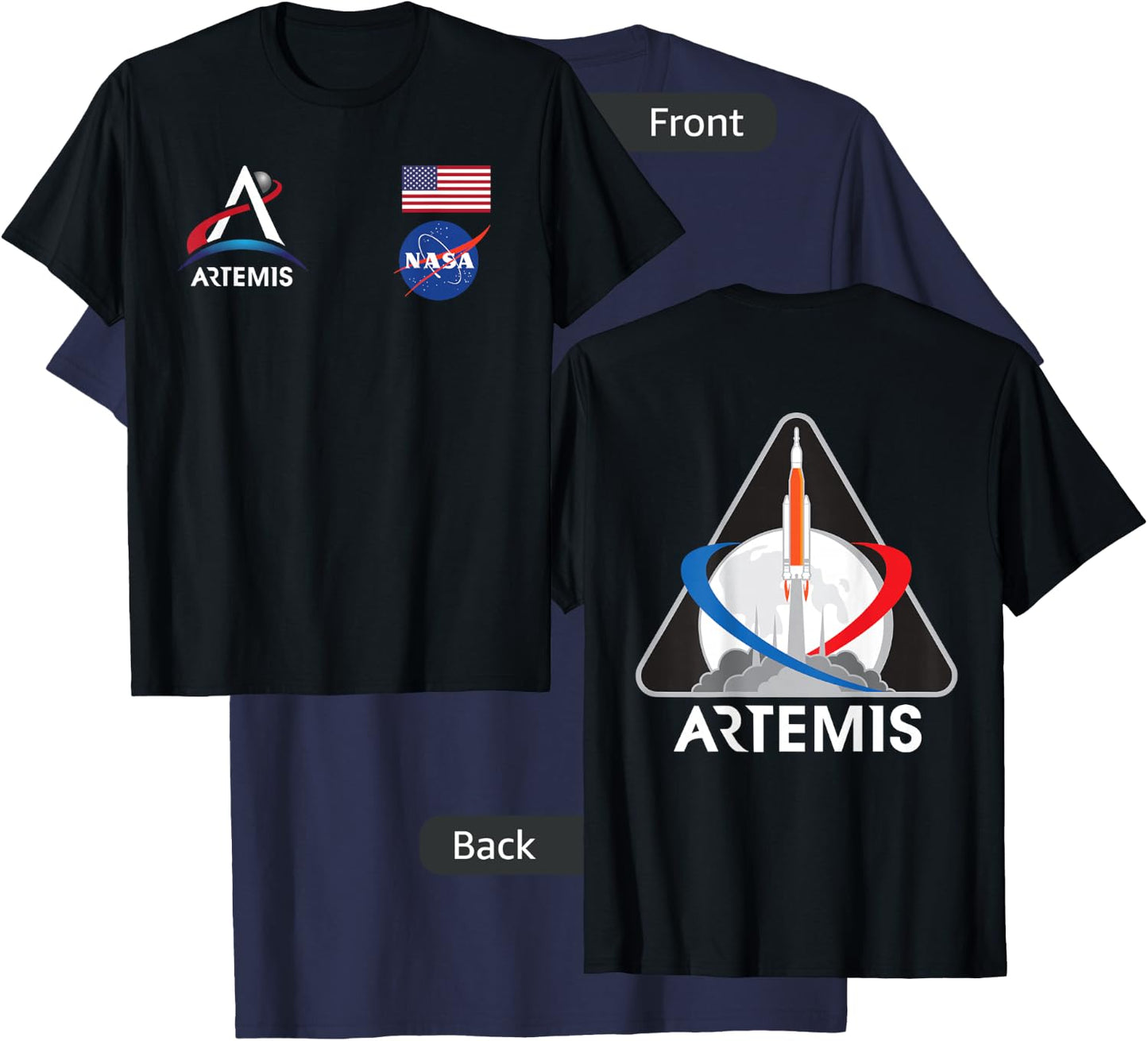 NASA Artemis Mission 1 Moon To Mars T-Shirt - T-Shirt | Navy