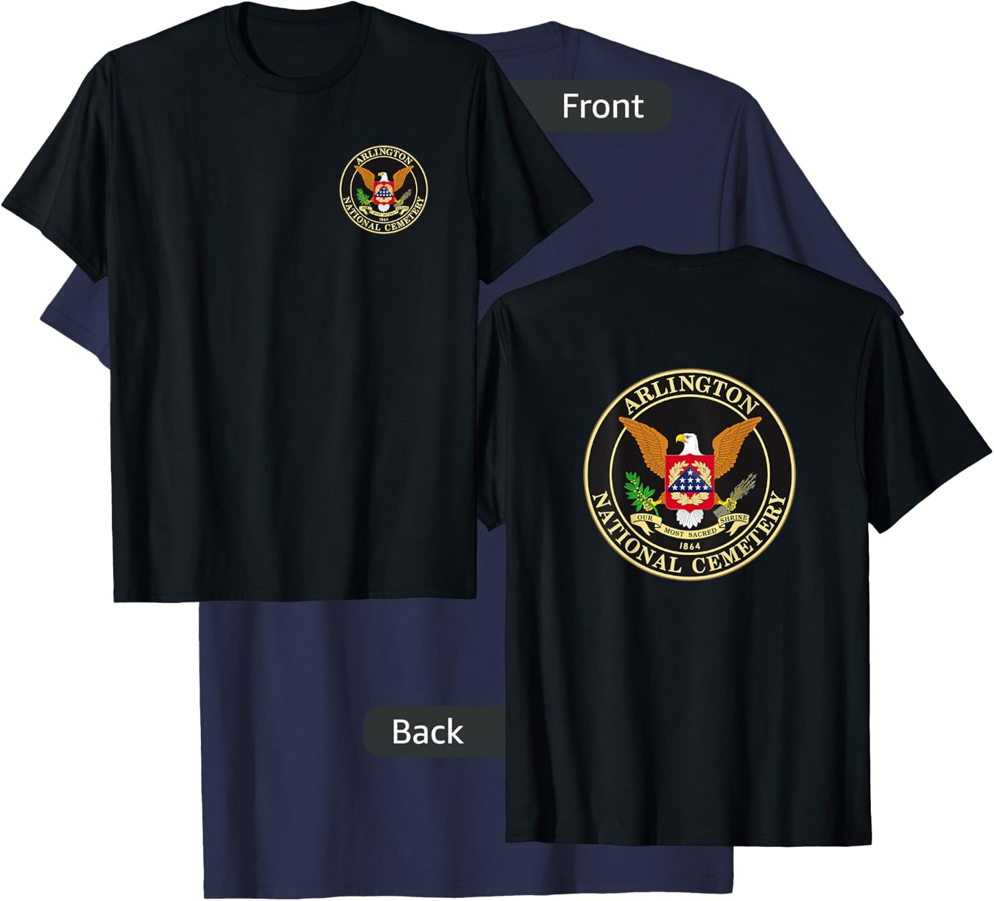 FRONT & BACK Arlington National Cemetery T-Shirt - T-Shirt | Navy