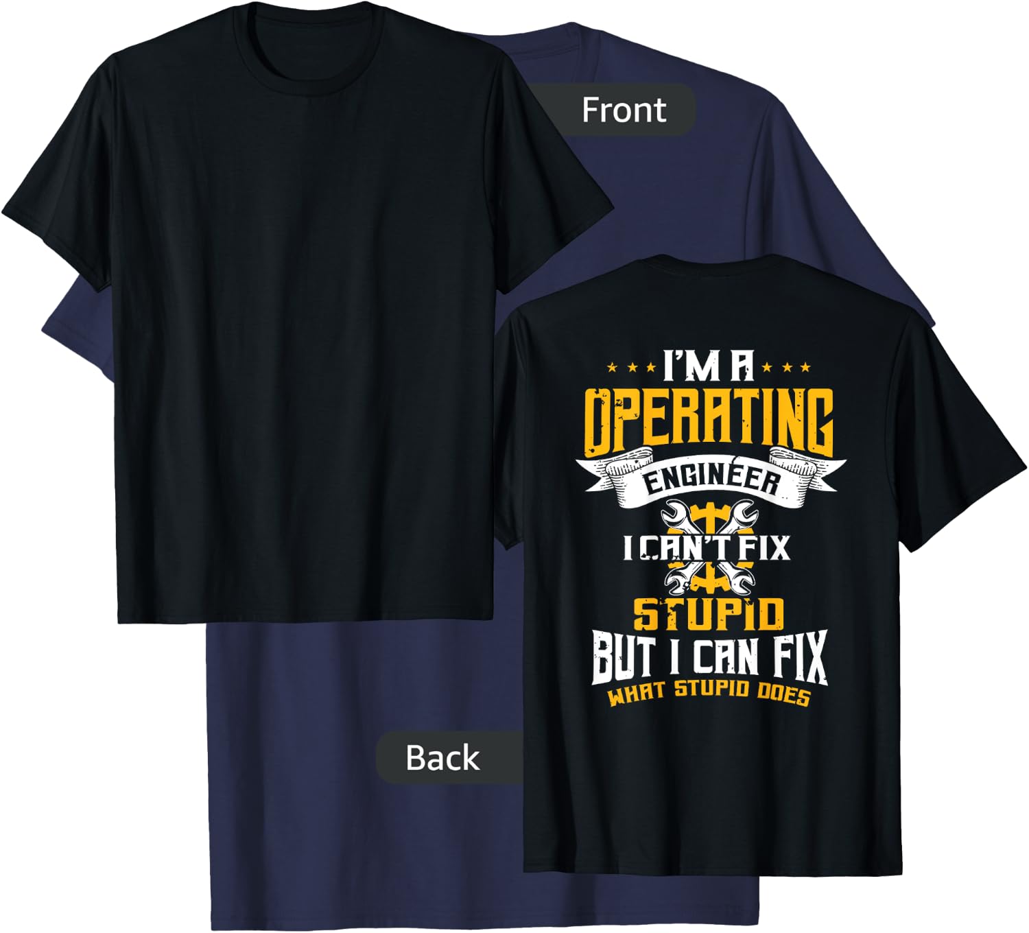 Operating Engineers Design On Back Of Clothing T-Shirt - T-Shirt | Navy