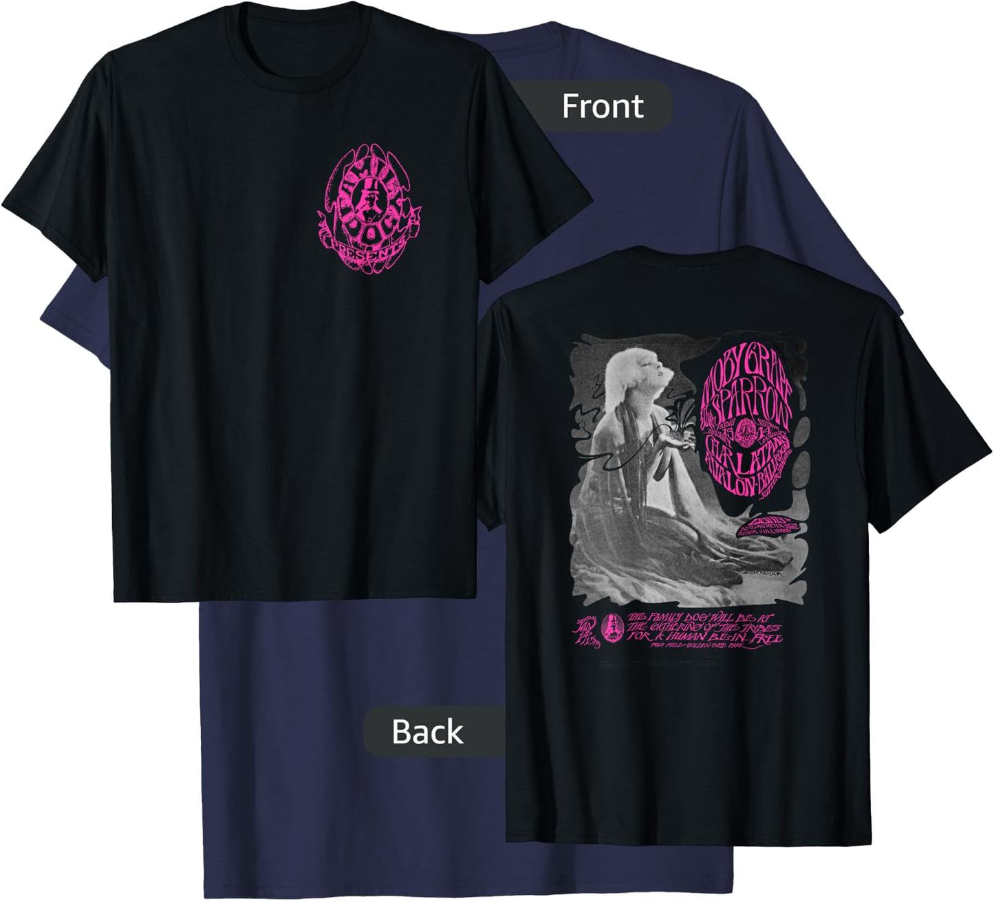 The Family Dog Moby Grape Pink Logo T-Shirt - T-Shirt | Navy