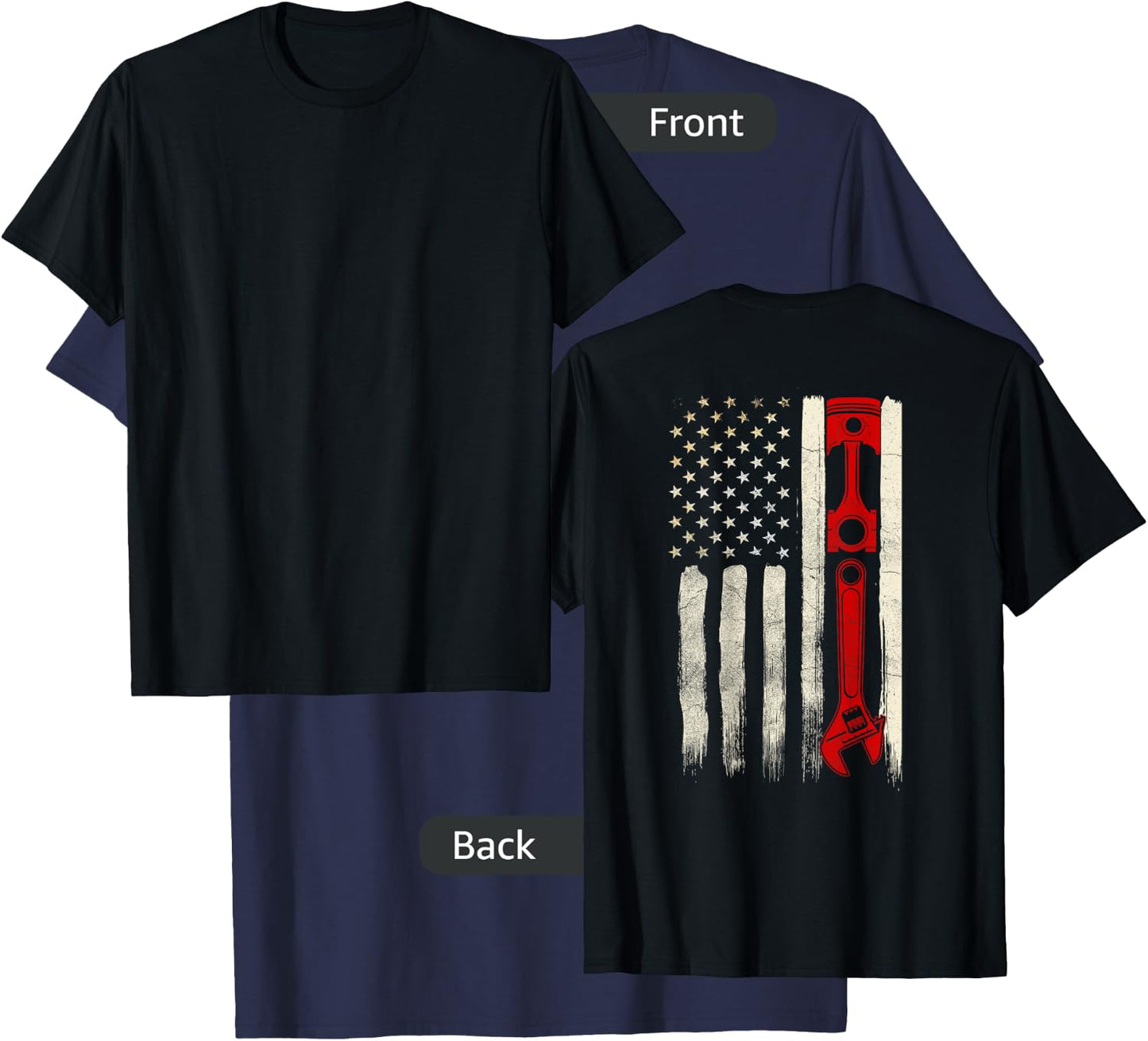 Diesel Mechanic Gifts Design On Back T-Shirt - T-Shirt | Navy