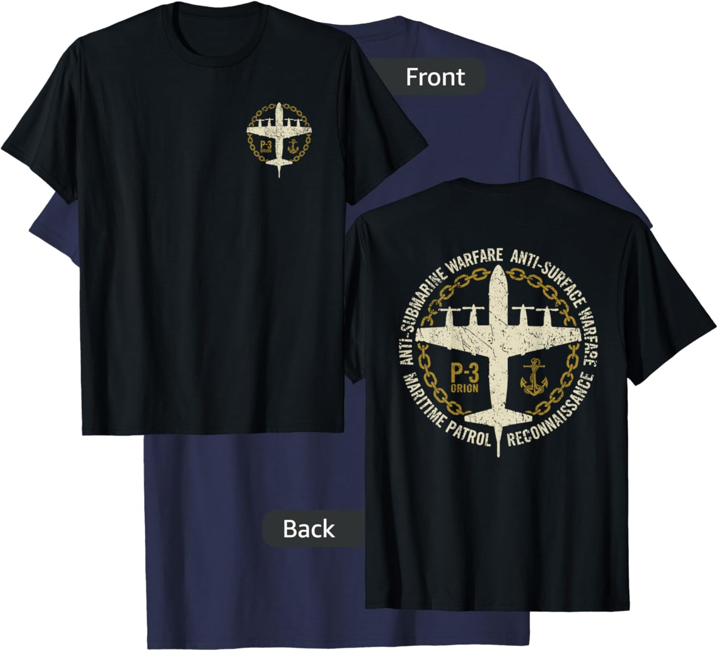 P-3 Orion Anti-Submarine Warfare Patrol Military Aircraft T-Shirt - T-Shirt | Navy