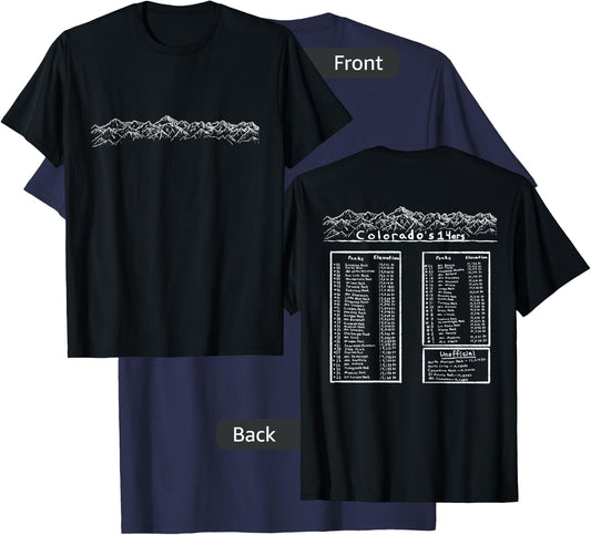 All the Colorado 14ers Mountain Outdoor Hiking Gift T-Shirt - T-Shirt | Navy