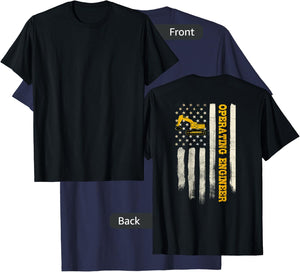 Operating Engineers Design On Back Of Clothing T-Shirt - T-Shirt | Navy