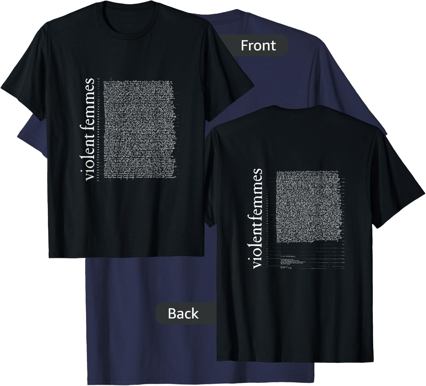 Violent Femmes - Official Merchandise - Self Titled Lyric T-Shirt - T-Shirt | Navy