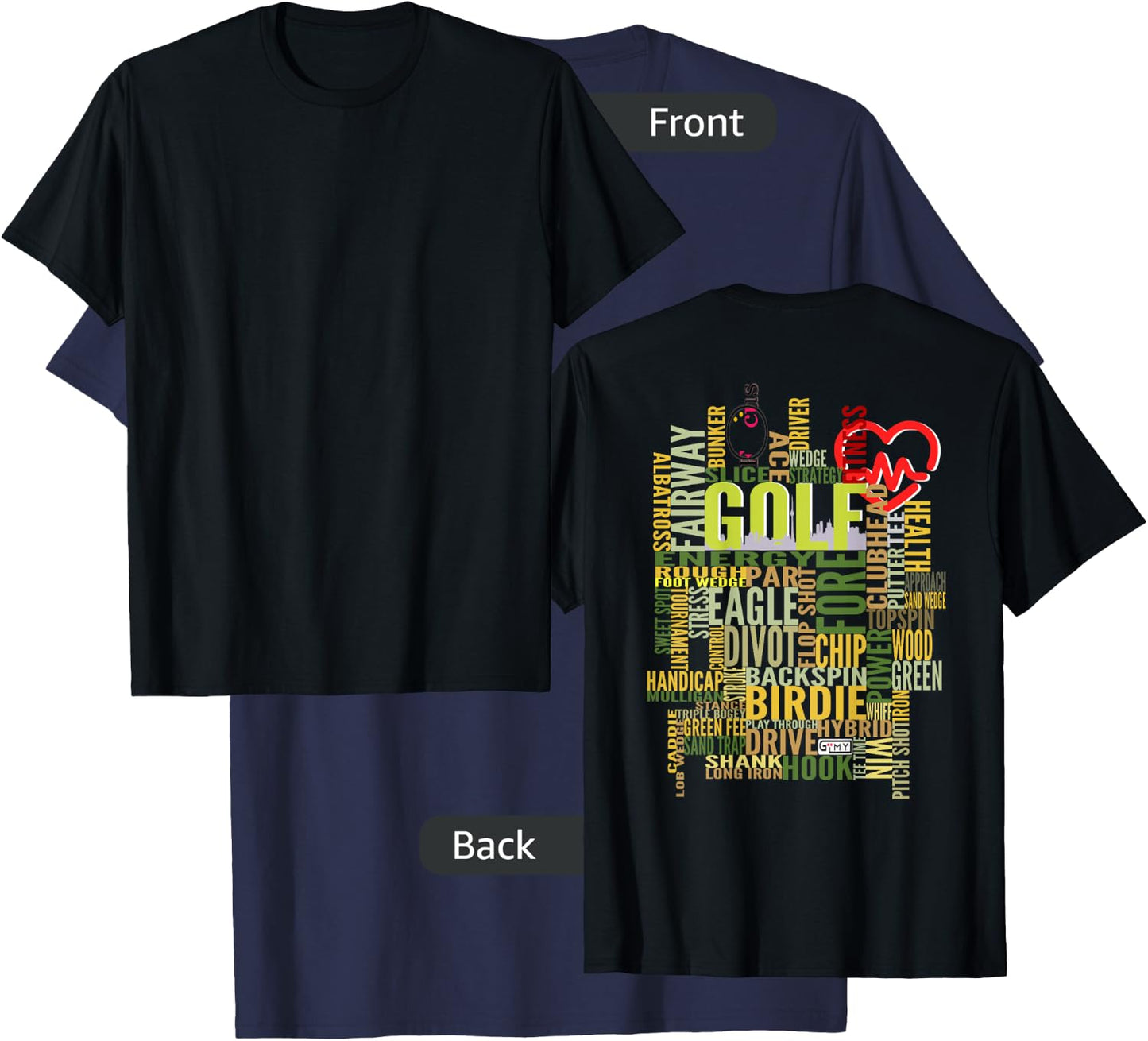 Golf Addict, Golf Lover, Golf Words T-Shirt - T-Shirt | Navy