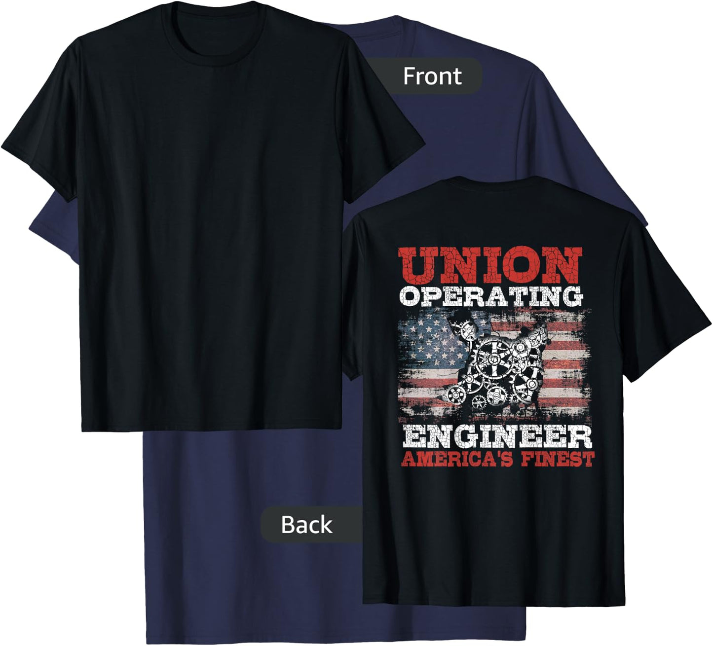 Operating Engineers Design On Back Of Clothing T-Shirt - T-Shirt | Navy