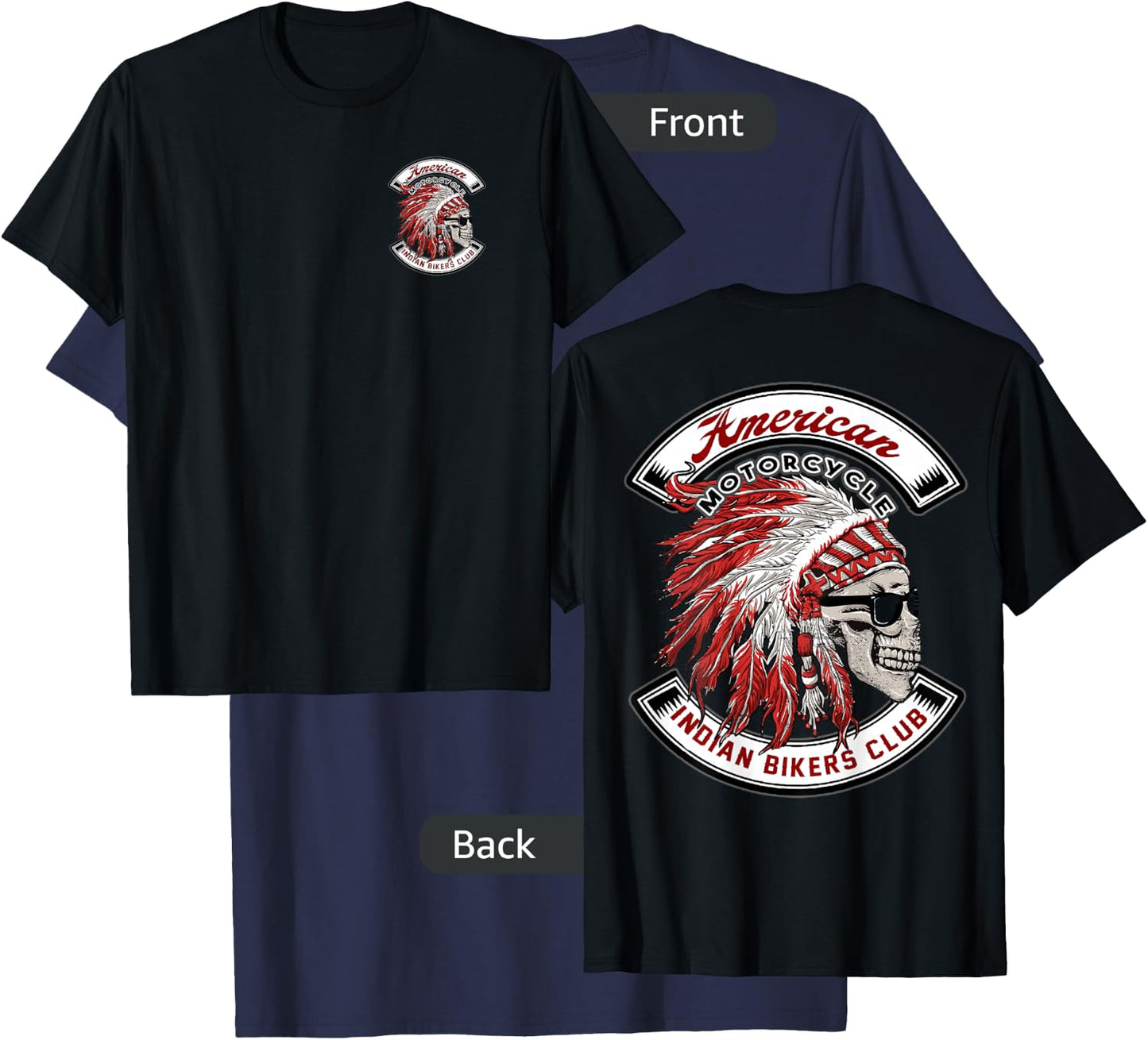 American Motorcycle Indian Bikers Club Motorcycle Biker Bike Small T-Shirt - T-Shirt | Navy