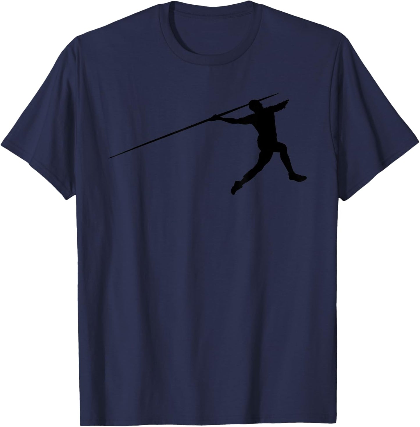 Silhouette Javelin Javelineer Spear Thrower Track And Field T-Shirt - T-Shirt | Navy