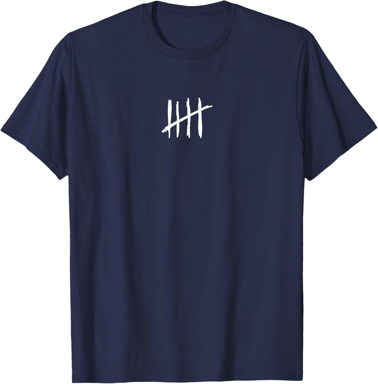 5 Years Done 5th Birthday Old Funny Tally Marks Counting T-Shirt - T-Shirt | Navy