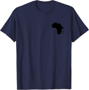 Africa Map abstract art black contour T-Shirt - T-Shirt | Navy
