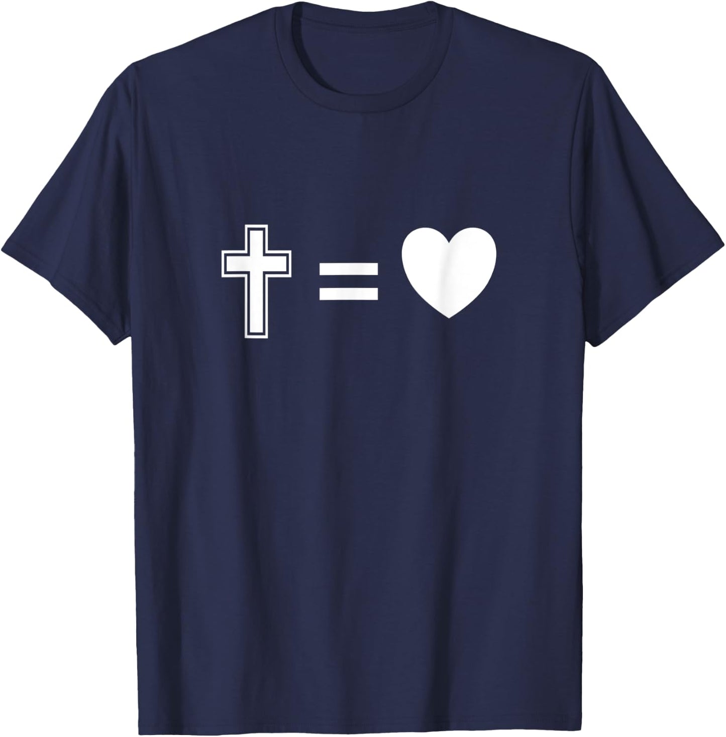 Christian Religious Faith Cross Equals Love T-Shirt - T-Shirt | Navy