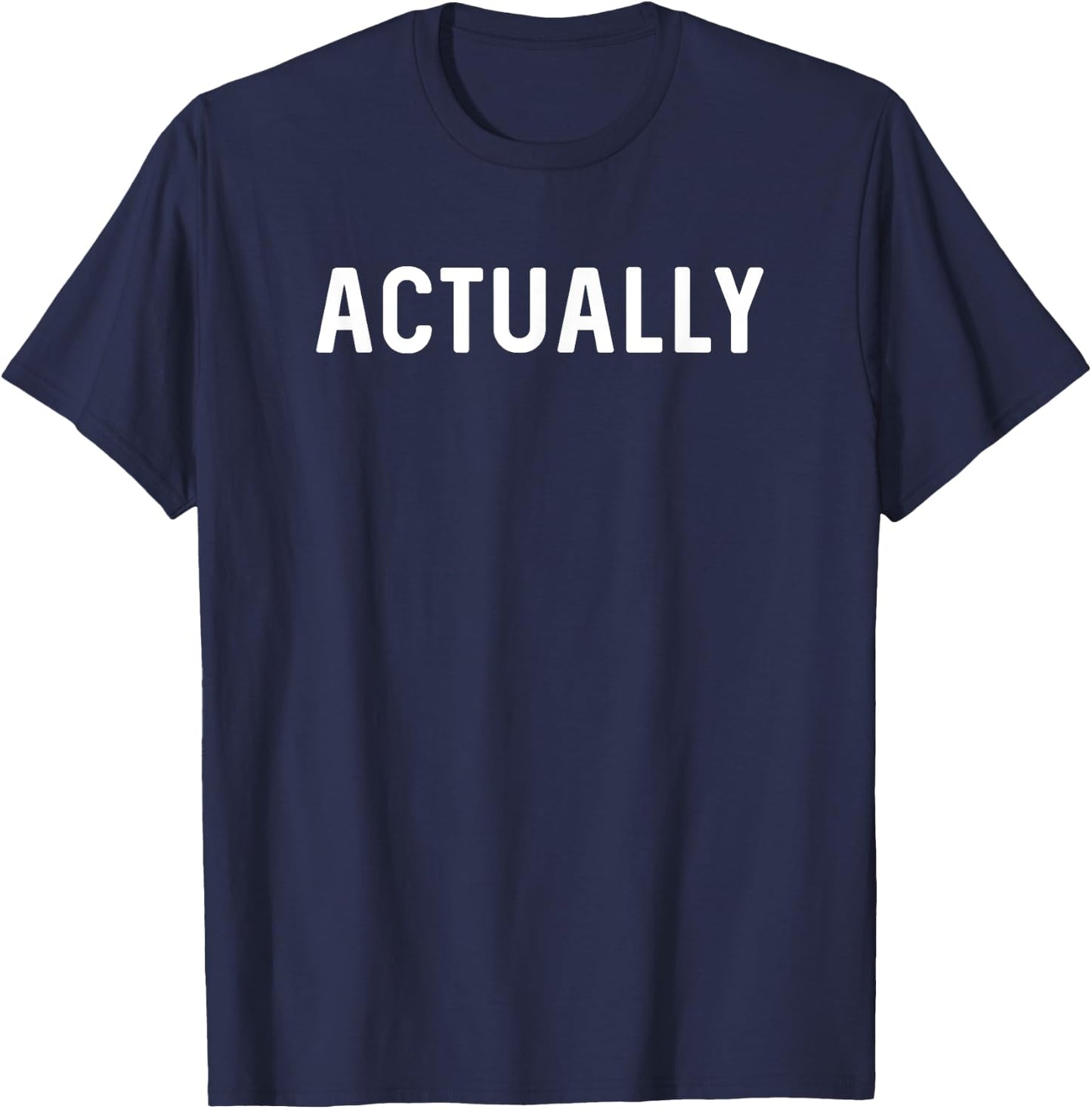 Actually Men's Black Letter Print T-Shirt - T-Shirt | Navy