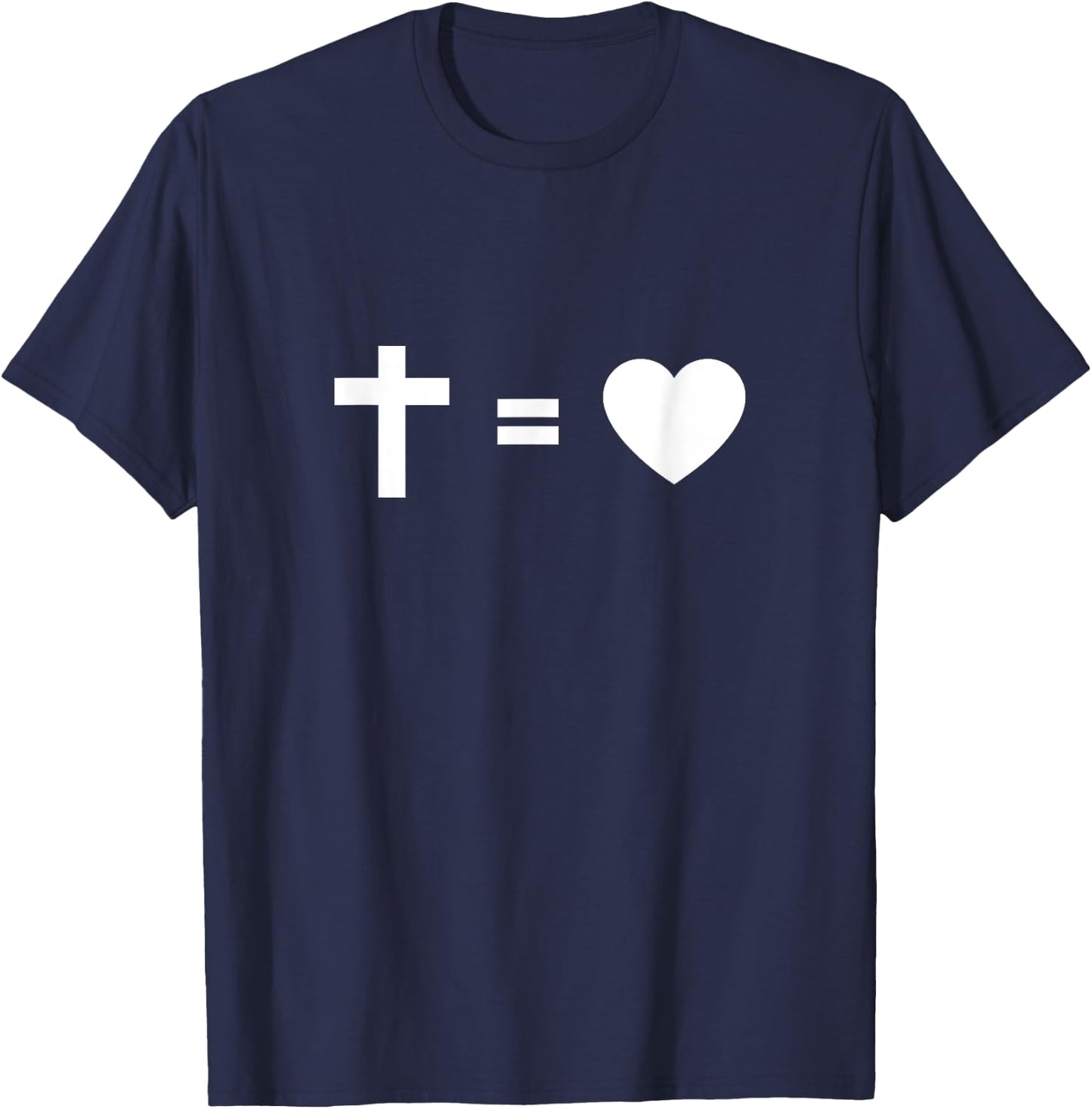 Cross Equal to Heart - Christian Faith Inspiring Religious T-Shirt - T-Shirt | Navy