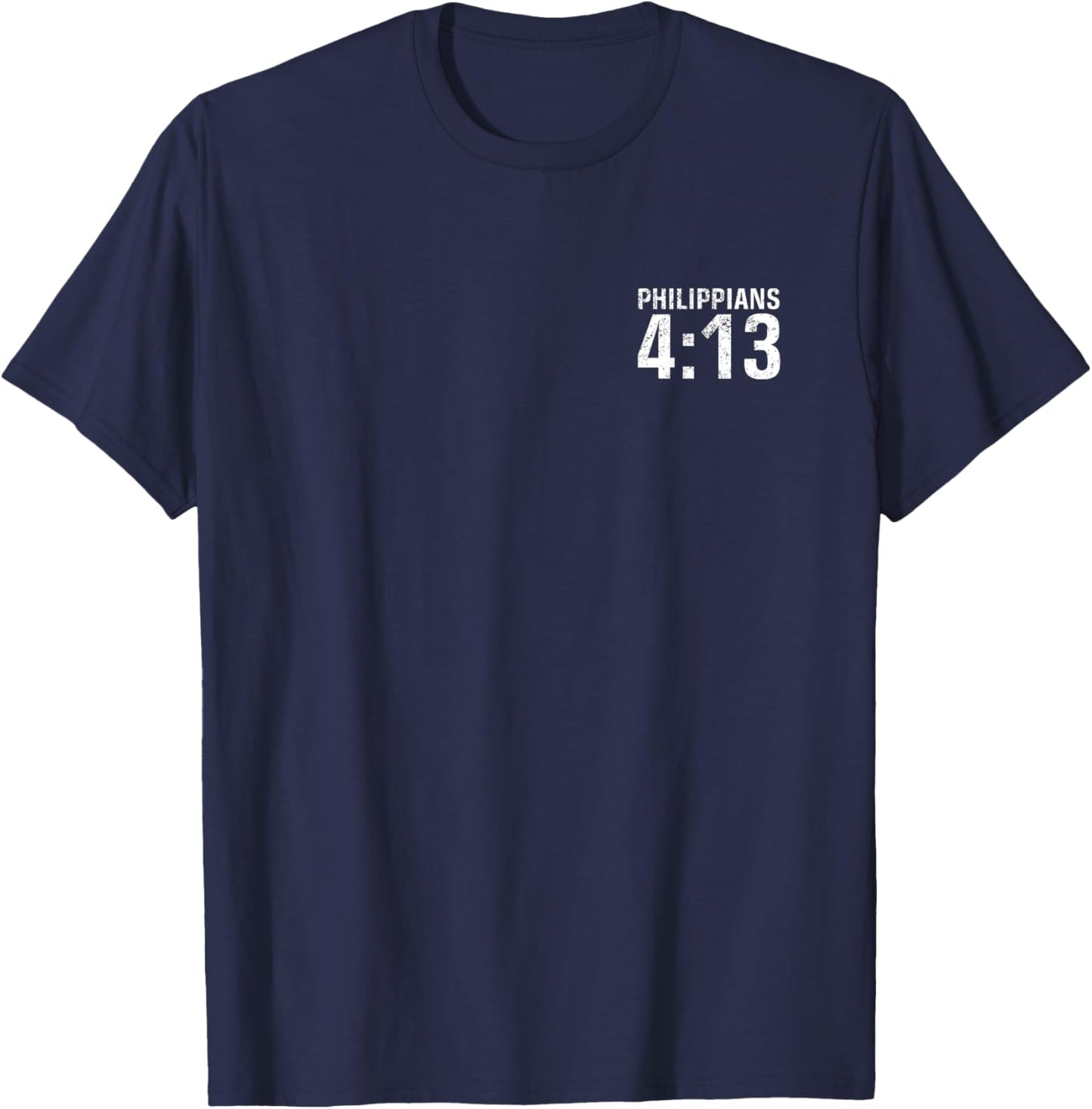 Philippians 4:13 I Can Do All Front and Back Print Christian T-Shirt - T-Shirt | Navy
