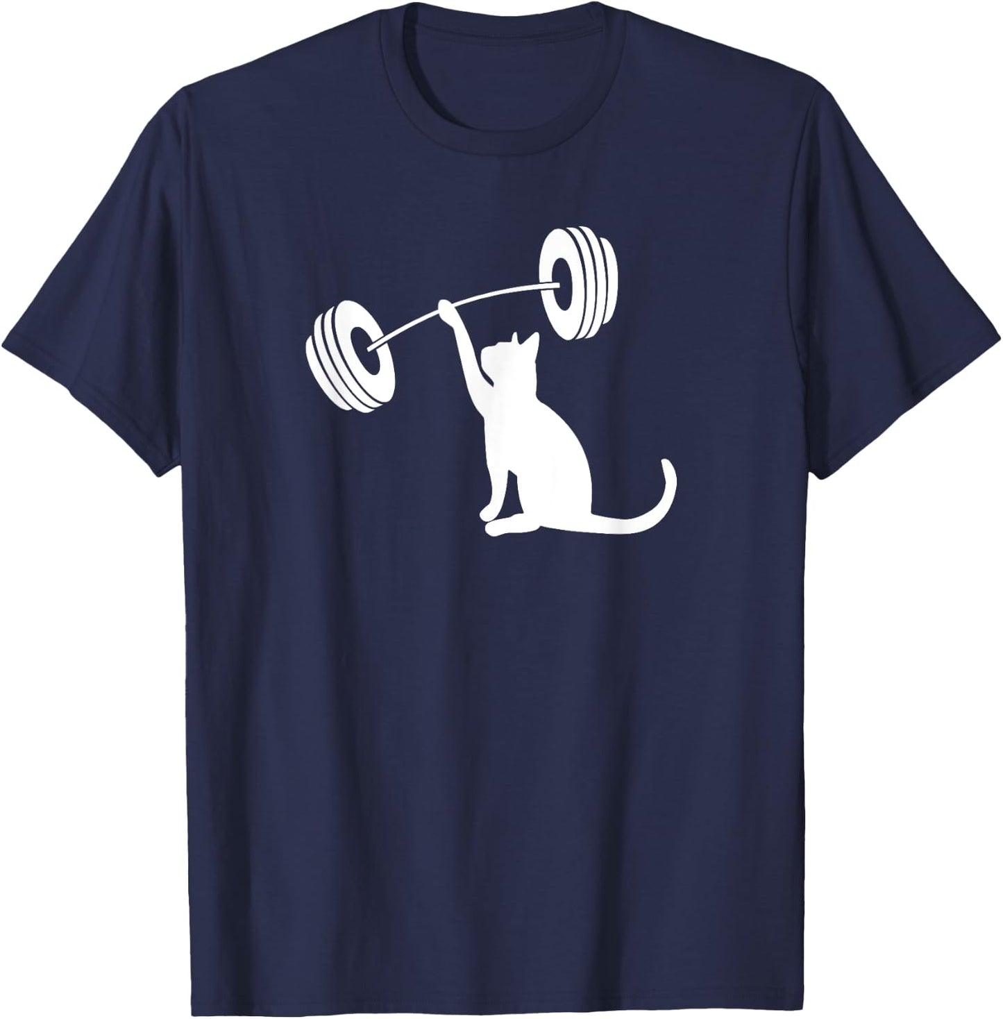Funny Fitness Weight Strength Gym Cat Lifting Women T-Shirt - T-Shirt | Navy