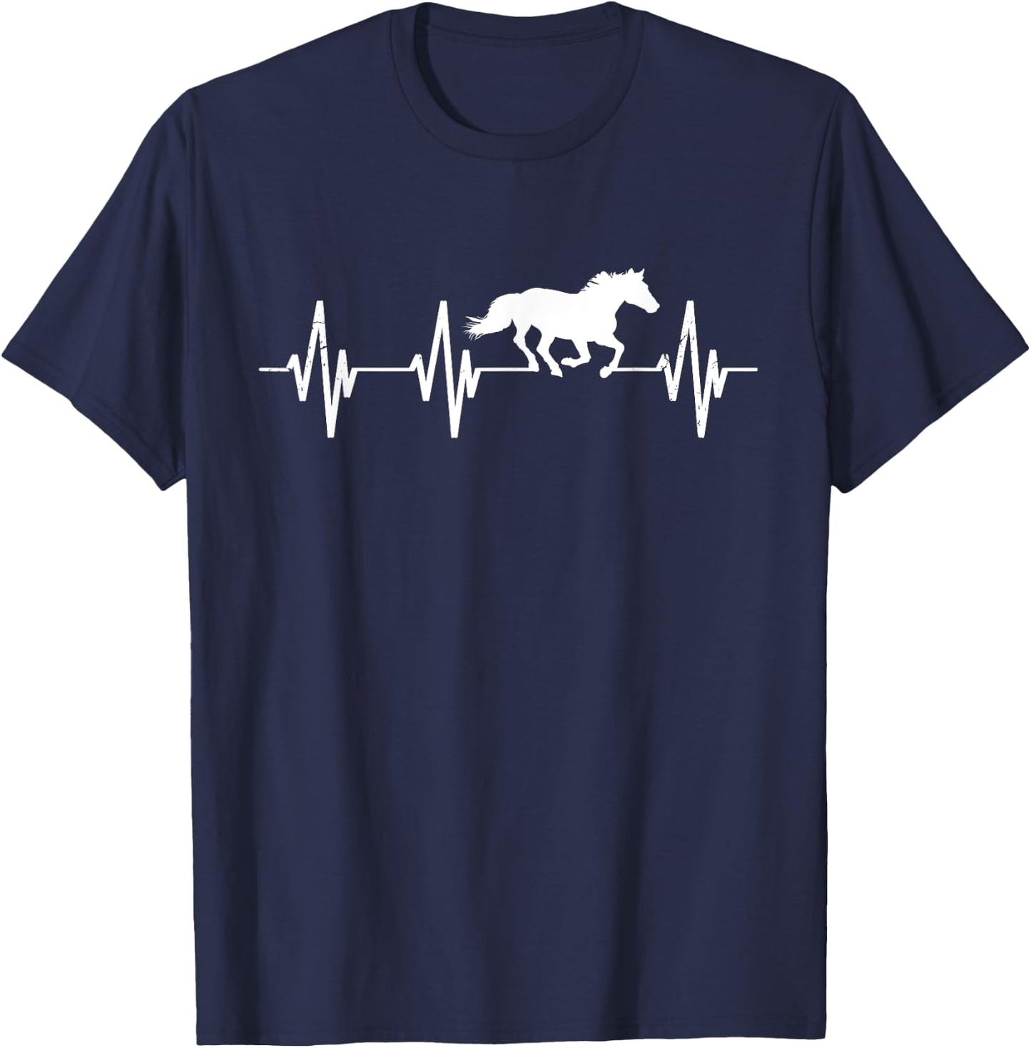 Horse heart line pulse rate equestrian gift horse T-Shirt - T-Shirt | Navy