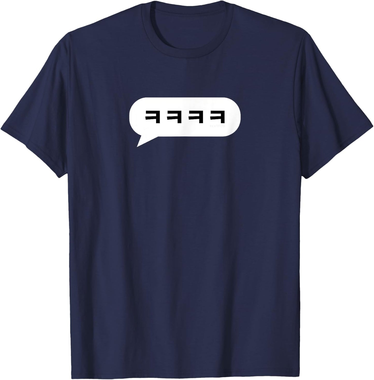Korean Hangul Laugh Characters in Chat Bubble T-Shirt - T-Shirt | Navy