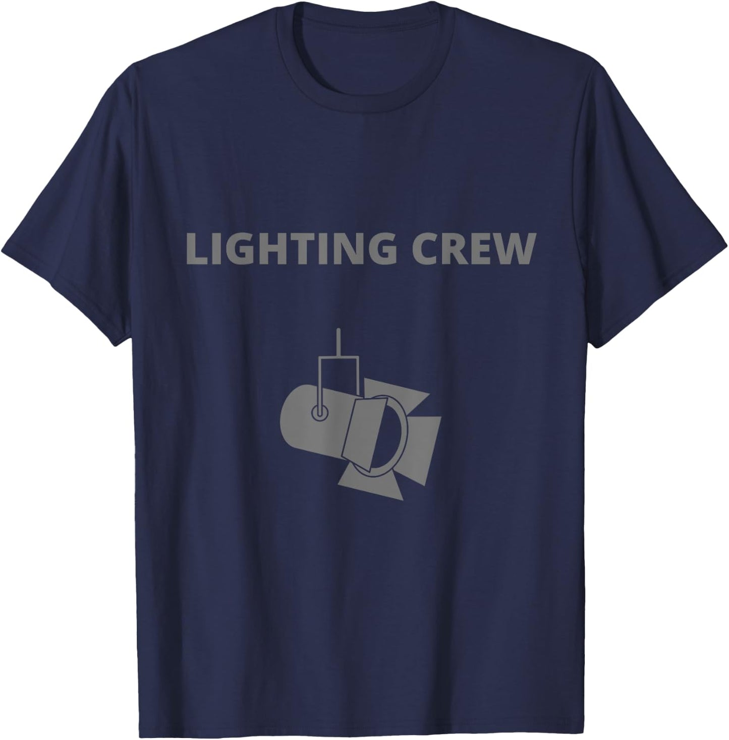 LIGHTING CREW w/ Light, Low Visibility Gray Ink, Front Print T-Shirt - T-Shirt | Navy