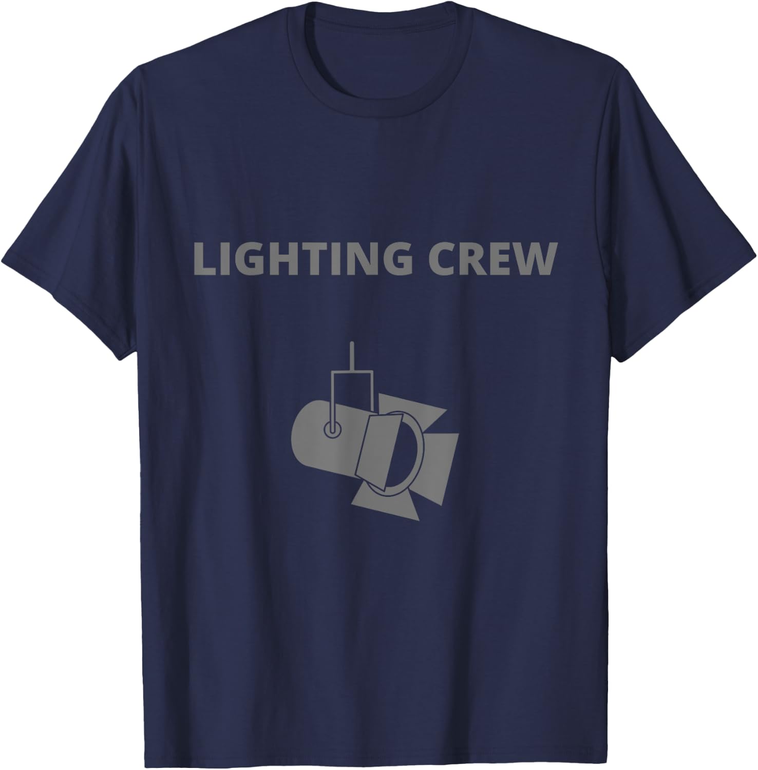 LIGHTING CREW w/ Light, Low Visibility Gray Ink, Front Print T-Shirt - T-Shirt | Navy