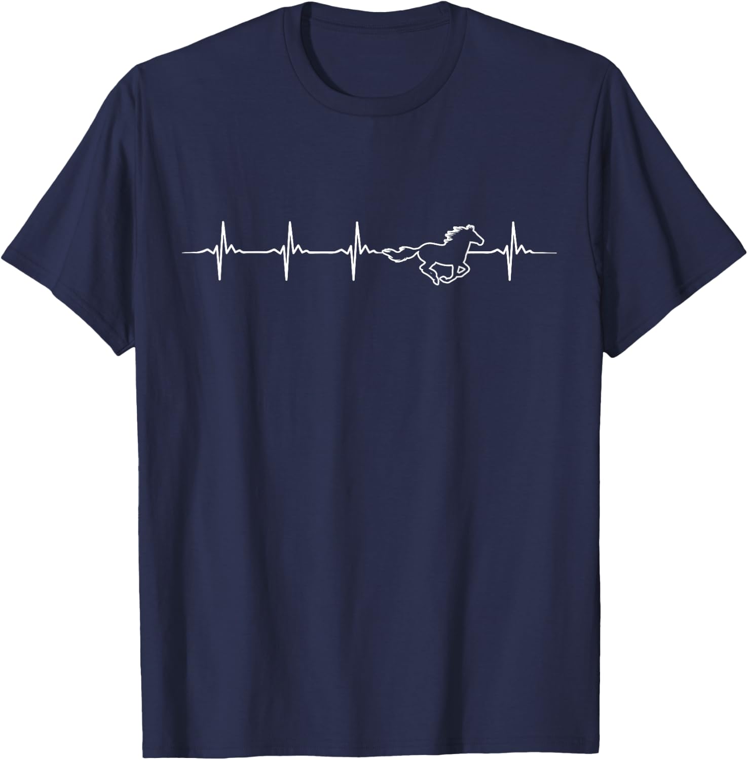 Heartbeat Horse Equestrian T-Shirt - T-Shirt | Navy