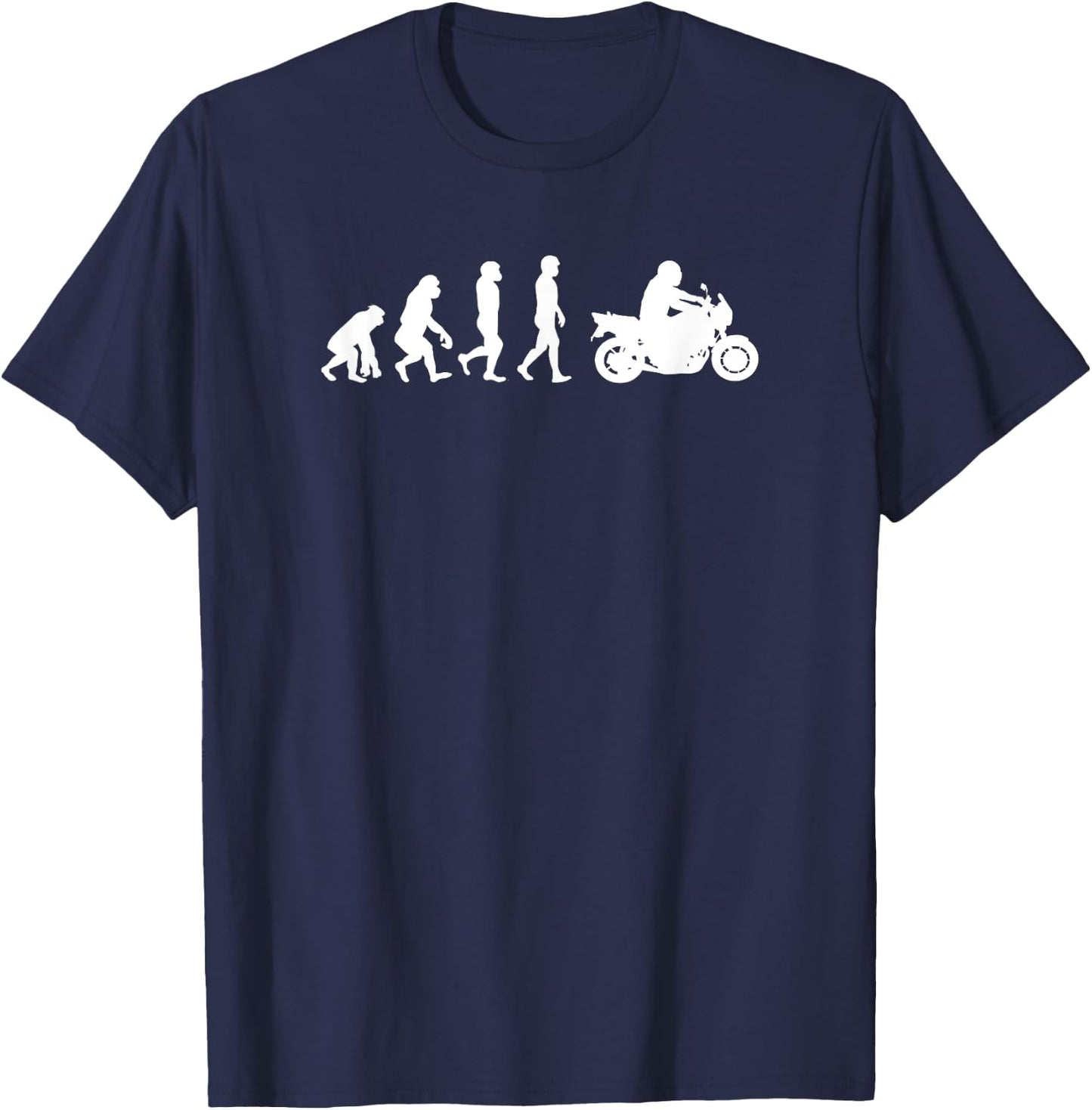 Evolution Motorcycle I Bike Street Bike Motorcycle T-Shirt - T-Shirt | Navy
