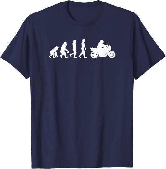 Evolution Motorcycle I Bike Street Bike Motorcycle T-Shirt - T-Shirt | Navy