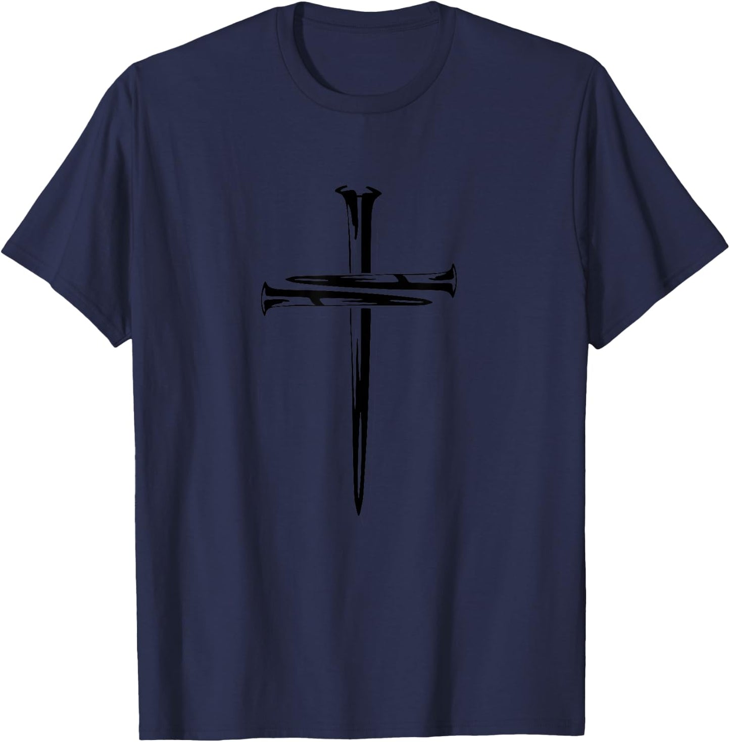 Three Nail Cross T-Shirt - T-Shirt | Navy