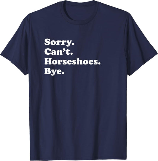 Men Women Boys or Girls Funny Horseshoes T-Shirt - T-Shirt | Navy