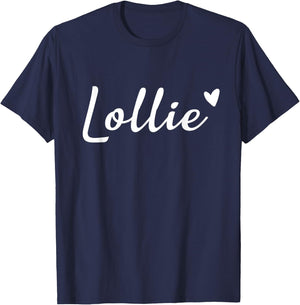 Lollie Cute Heart Funny Grandma Mother's Day T-Shirt - T-Shirt | Navy