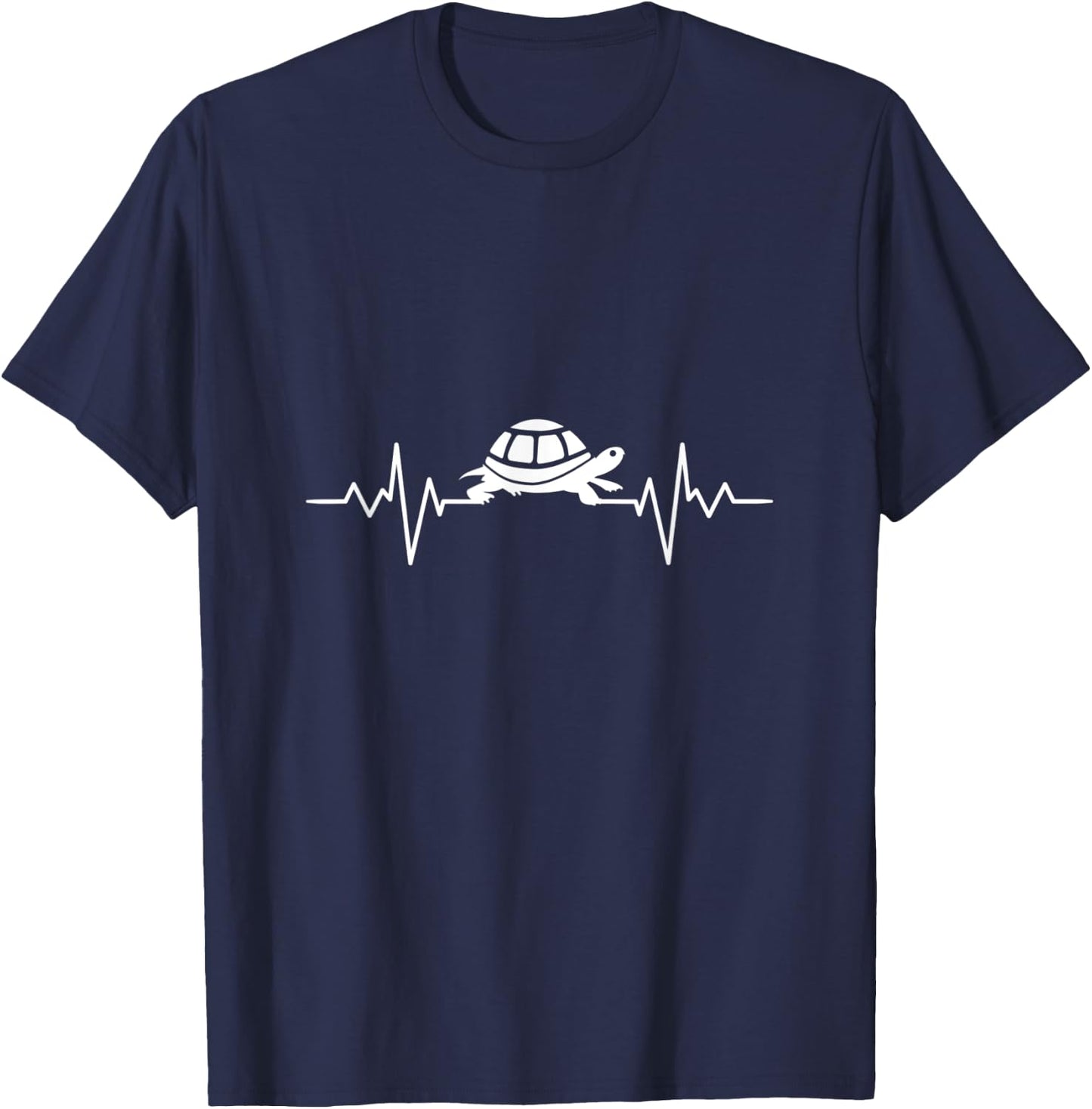 Animal Lover Ocean Creature Heartbeat Sea Turtle T-Shirt - T-Shirt | Navy