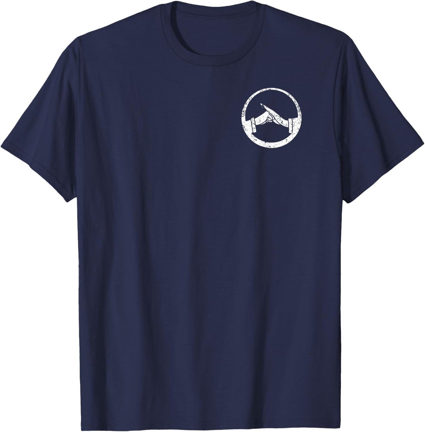 Kung Fu Salute Minimalist White T-Shirt - T-Shirt | Navy