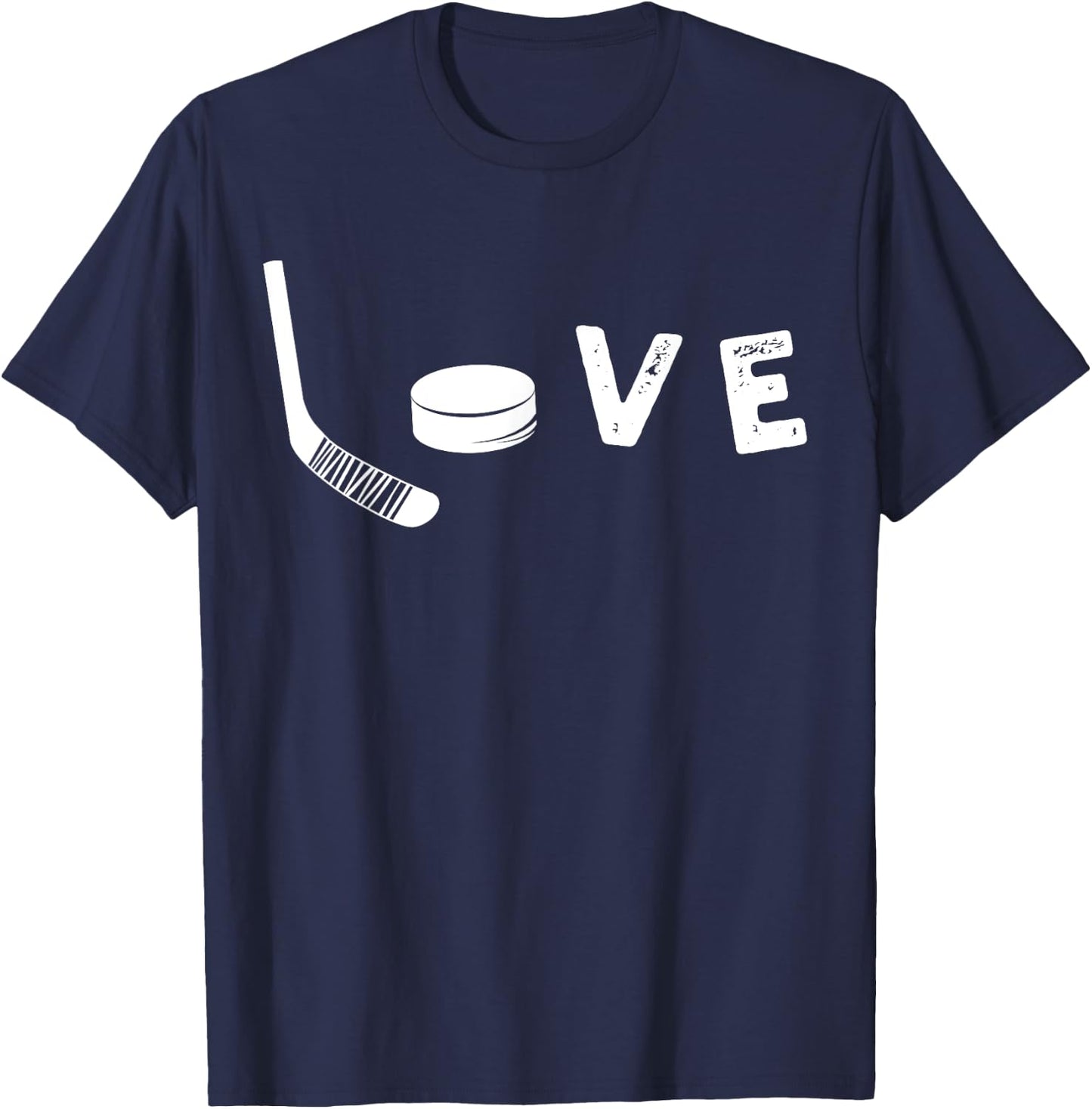 Love Ice Hockey , Valentine's Day Gift Hockey Lover T-Shirt - T-Shirt | Navy