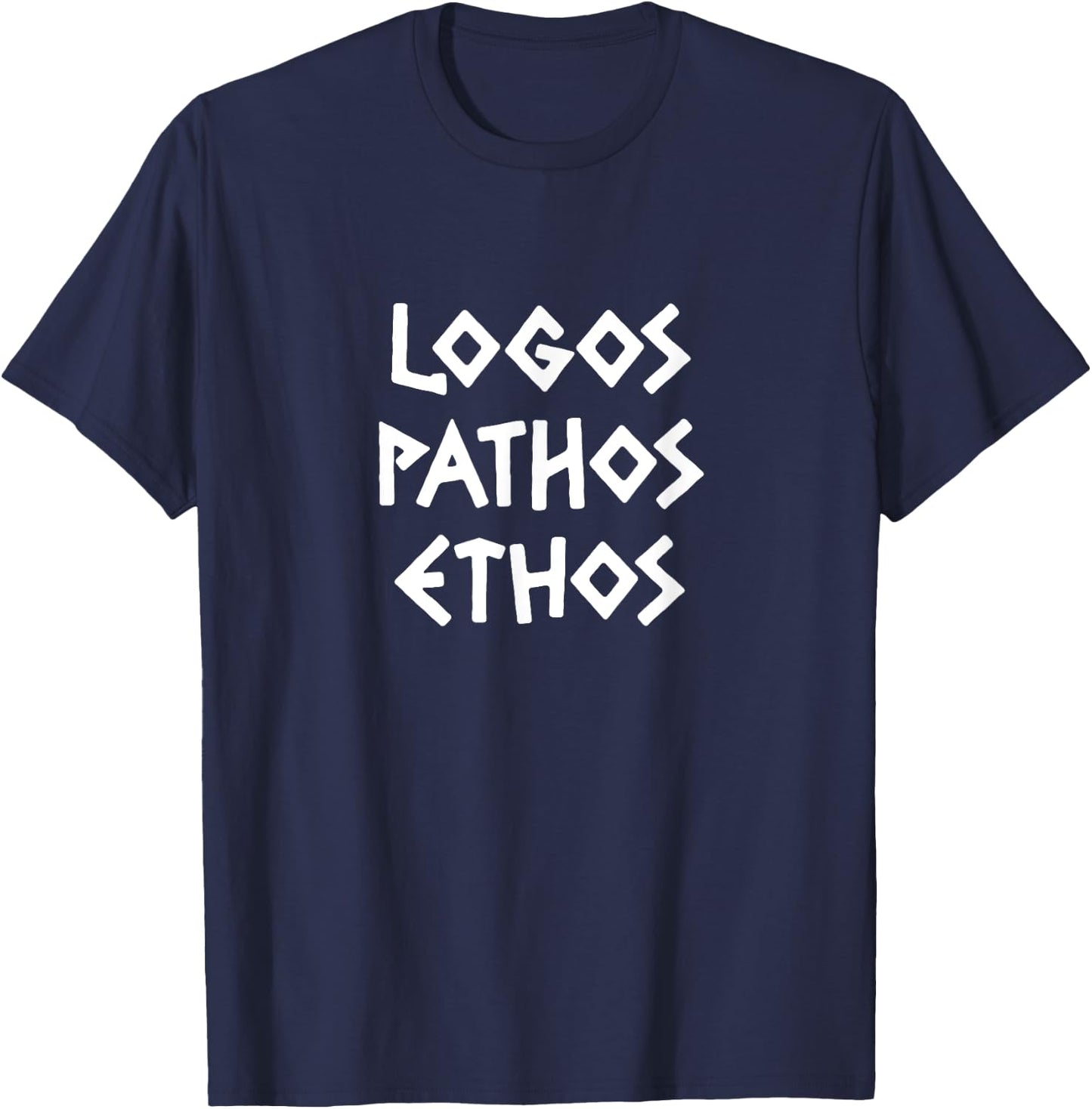 Logos Pathos Ethos - greek rhetoric triangle T-Shirt - T-Shirt | Navy
